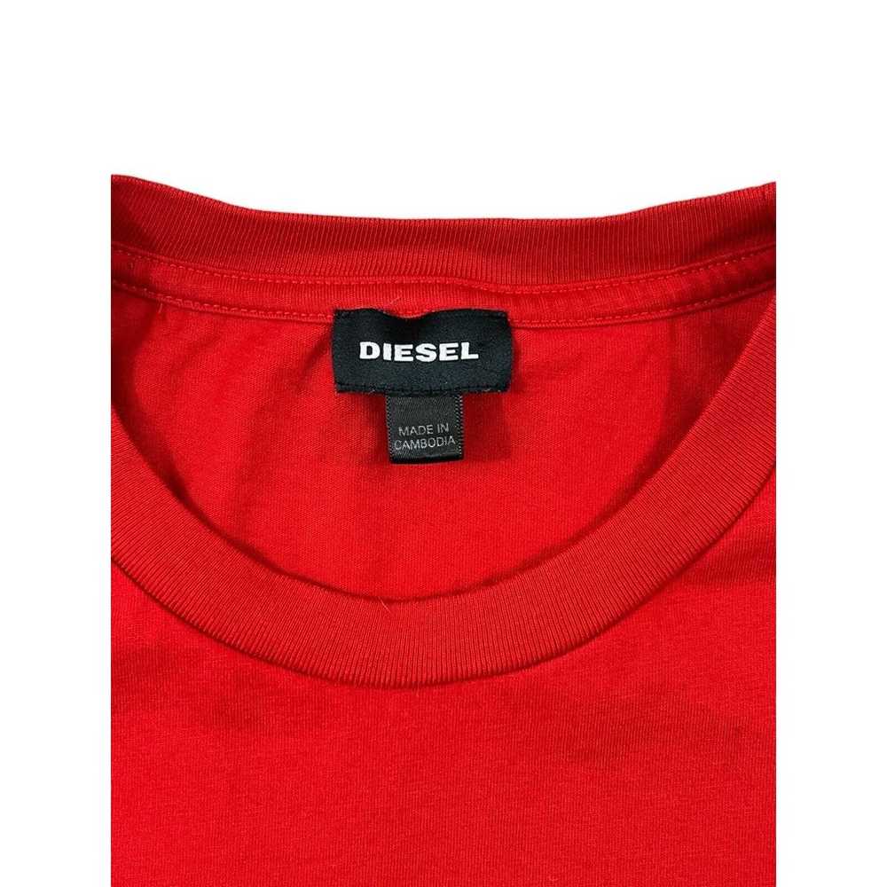 Diesel Men Red Short Sleeve Crew Neck T-Shirt Sz … - image 5