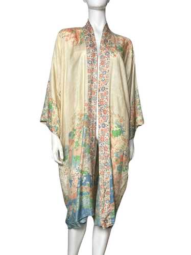 Antique × Vintage Vintage 1920s Silk Kimono Peach… - image 1