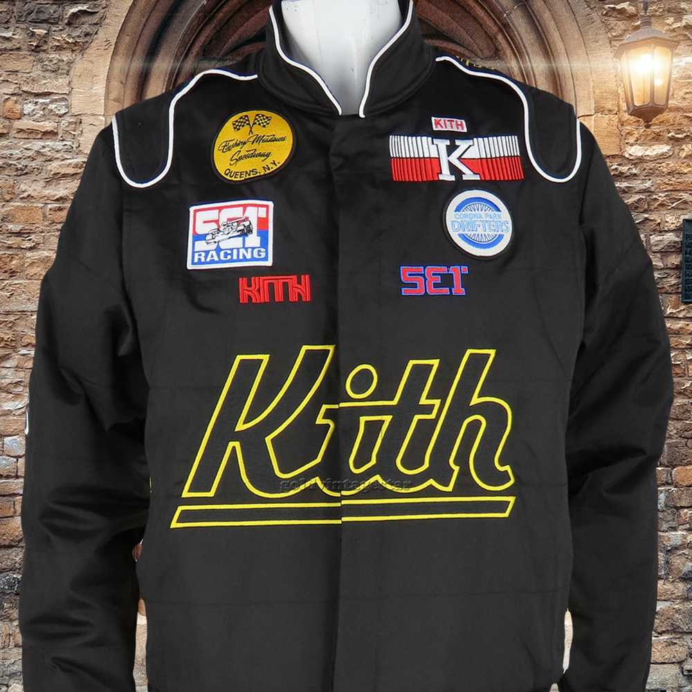 Other Kith Racing Patches Snap Satin Jacket M Bol… - image 1