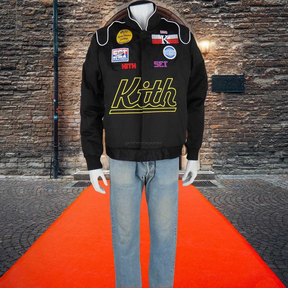 Other Kith Racing Patches Snap Satin Jacket M Bol… - image 5