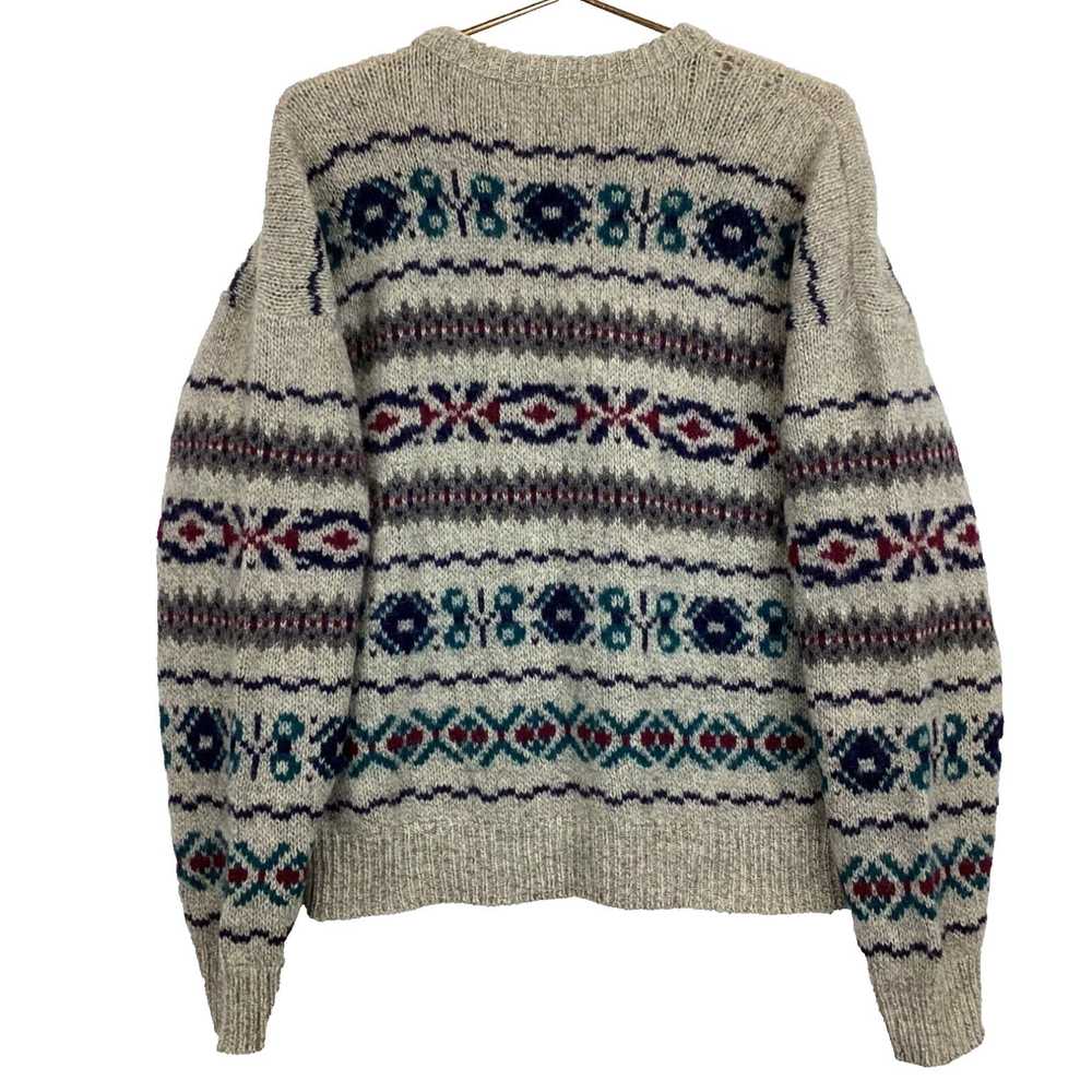 Vintage Vintage Knitted Fair Isle Wool Sweater Cr… - image 2