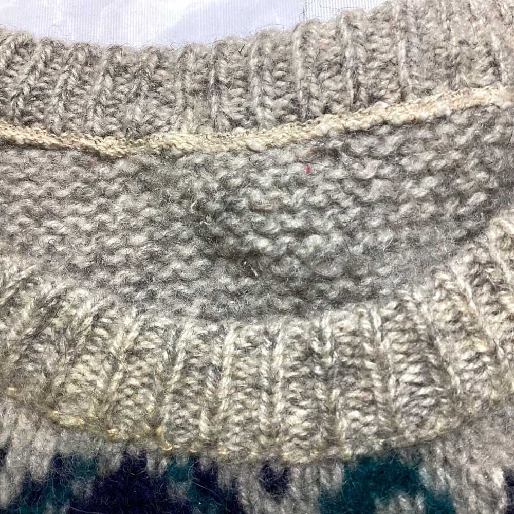 Vintage Vintage Knitted Fair Isle Wool Sweater Cr… - image 3