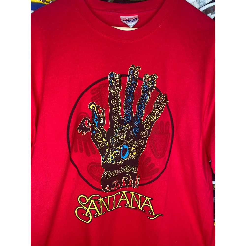 Hanes Y2K Carlos Santana 2002 Red Graphic Men’s X… - image 2