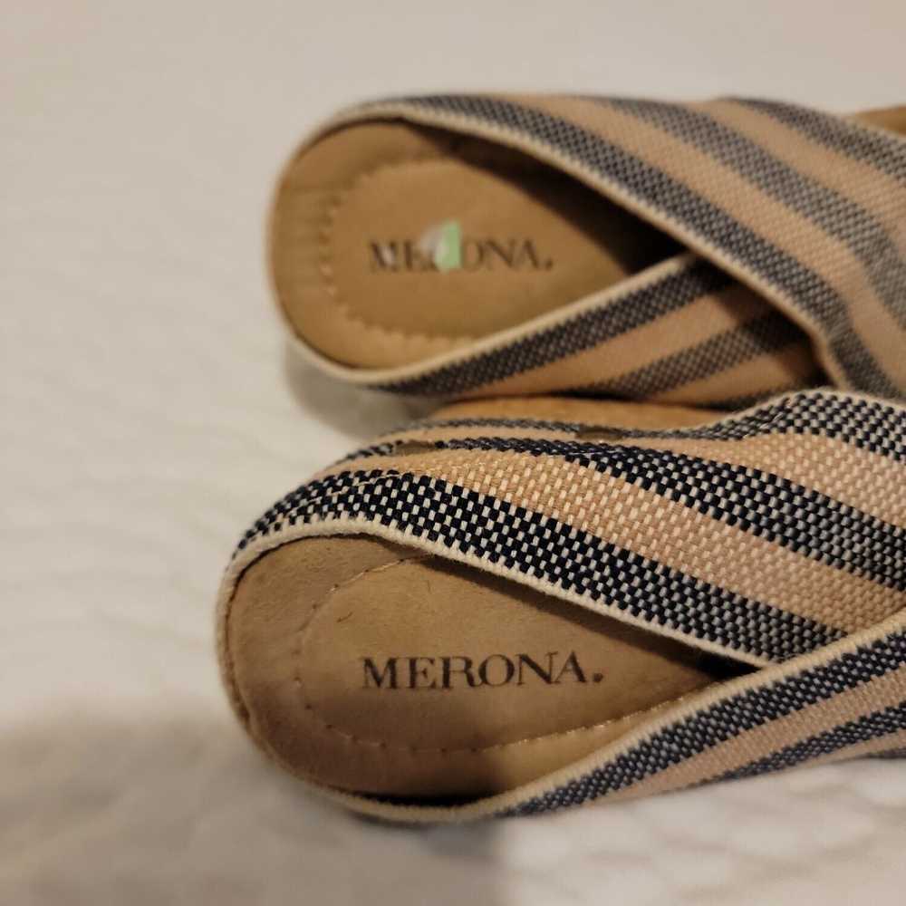 Merona Merona Womens Blue Tan Striped Comfort Sli… - image 2