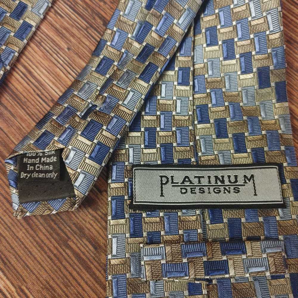 Other Platinum Designs Men's Gold/Blue Check 100%… - image 2