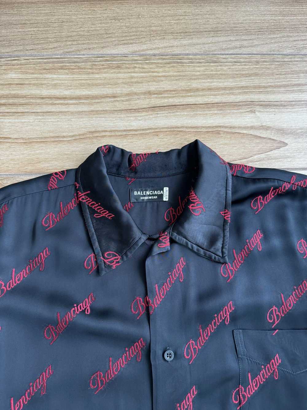 Balenciaga Balenciaga Navy & Red Script Logo Butt… - image 3