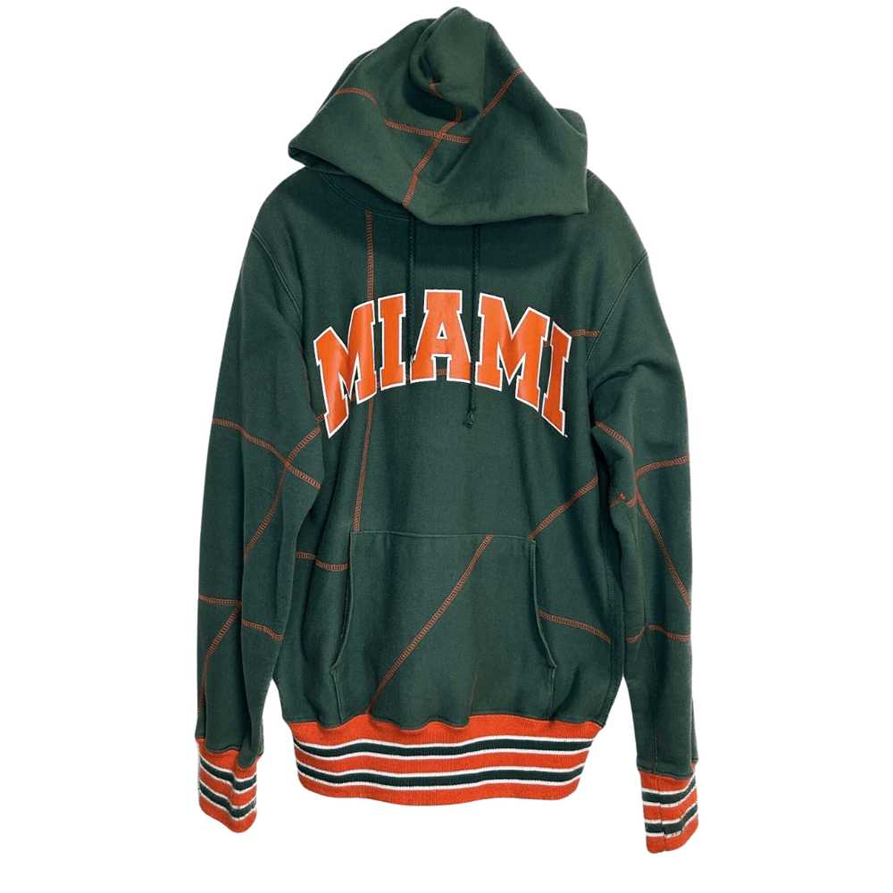 Other University of Miami- Green Hoodie with Oran… - image 1