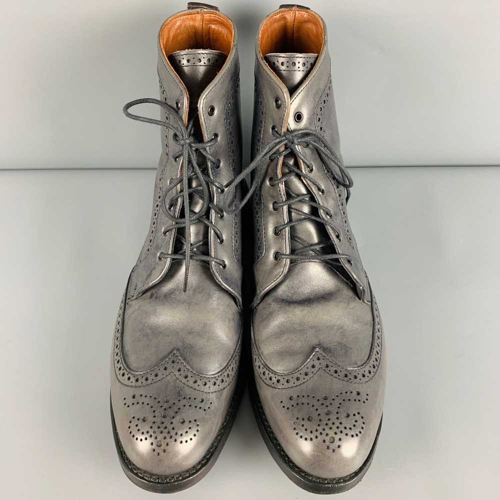 Allen Edmonds Grey Perforated Leather Wingtip Boo… - image 4