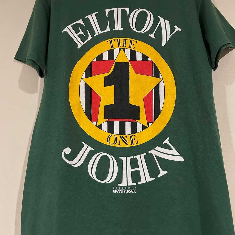 Vintage 1992 Elton John The One Versace Boot Tee … - image 3