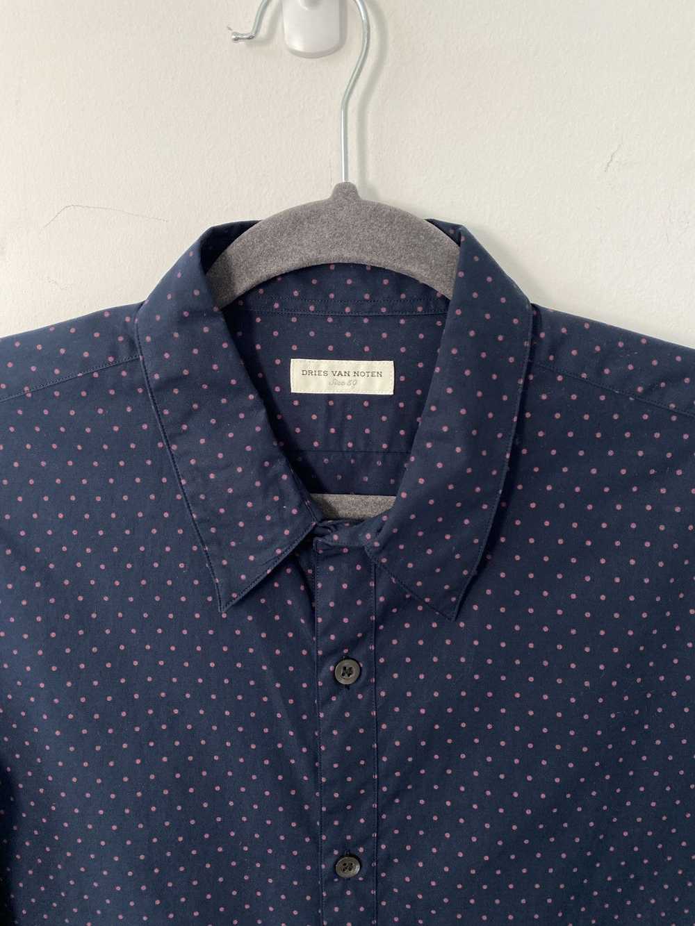 Dries Van Noten Navy Cotton Polka Dot Shirt - image 2