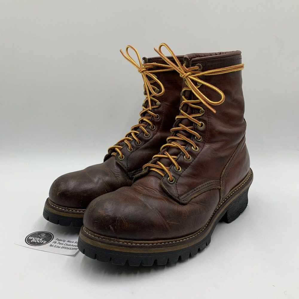 Red Wing Vtg 90's Redwing 4418 logger boots sz.9E… - image 3