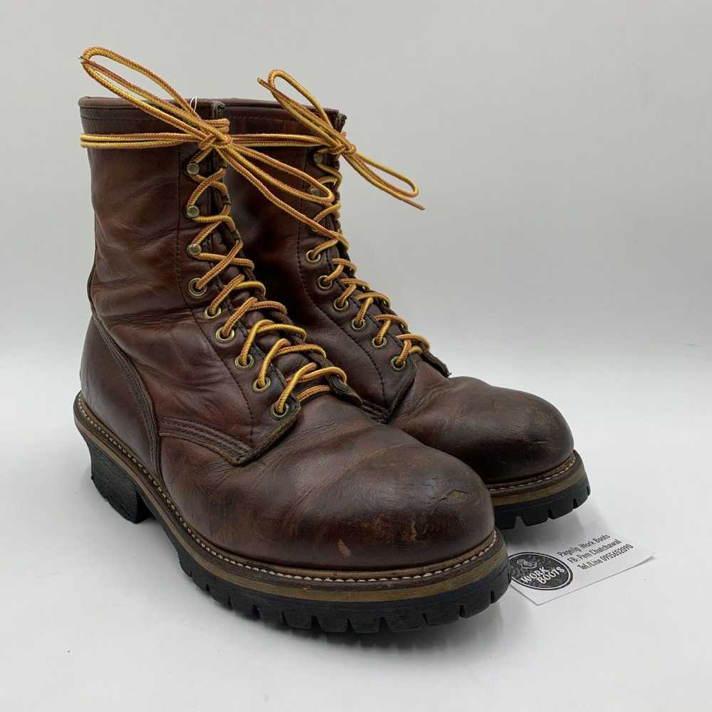 Red Wing Vtg 90's Redwing 4418 logger boots sz.9E… - image 4