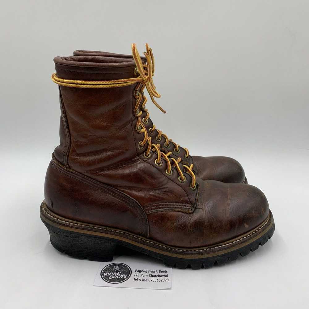 Red Wing Vtg 90's Redwing 4418 logger boots sz.9E… - image 6