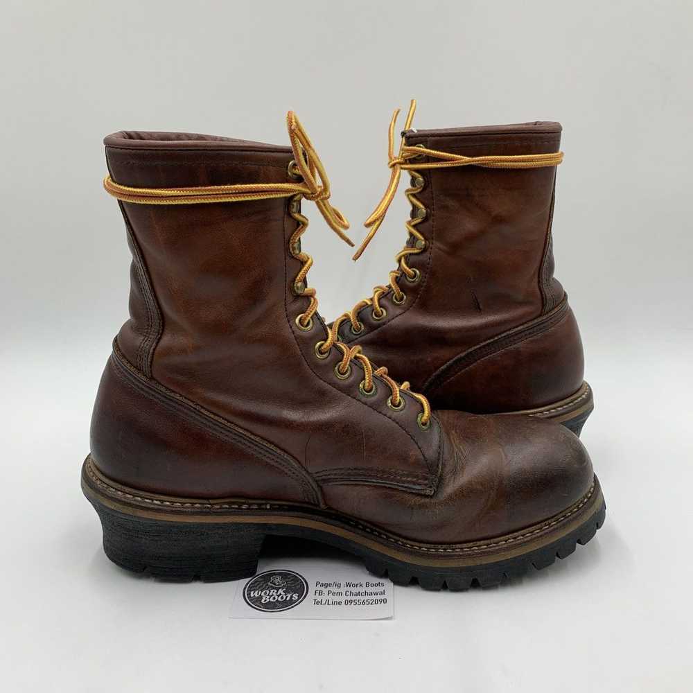 Red Wing Vtg 90's Redwing 4418 logger boots sz.9E… - image 8