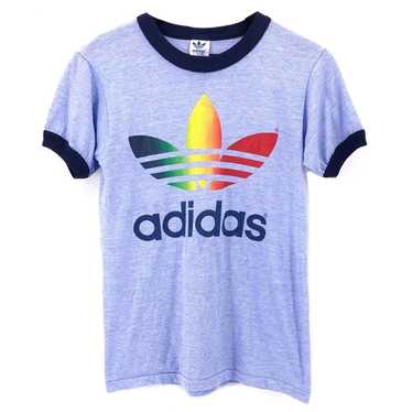 Adidas Adidas rainbow trefoil ringer tshirt 80s 1… - image 1