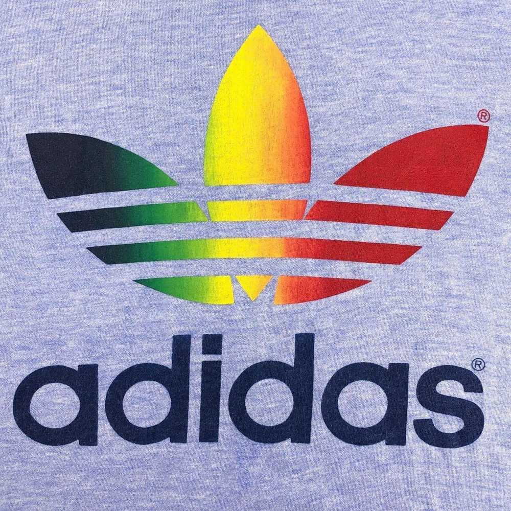Adidas Adidas rainbow trefoil ringer tshirt 80s 1… - image 2