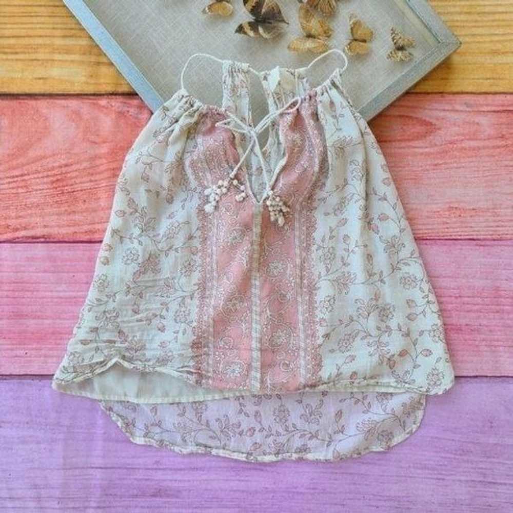 Love Sam White/Pink Romantic Floral Print Cotton … - image 1