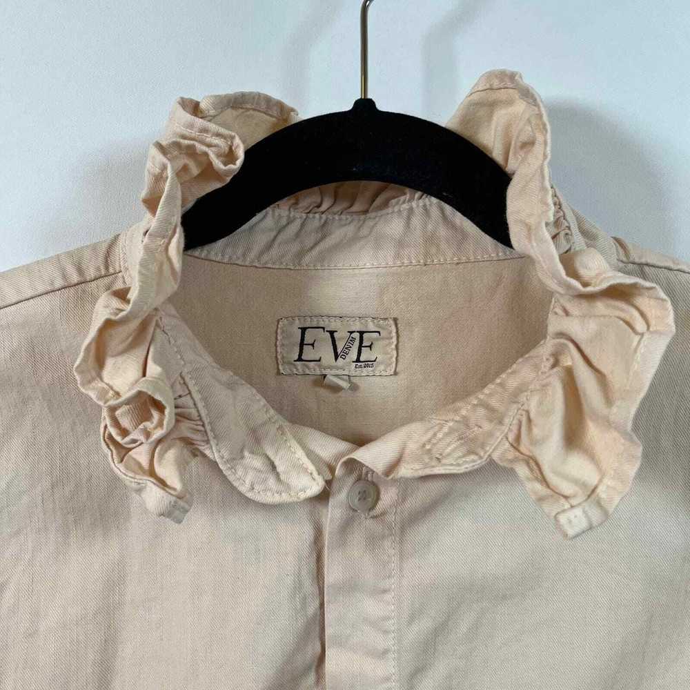 Eve Denim Button Down Size S Cotton Blouse Long S… - image 5