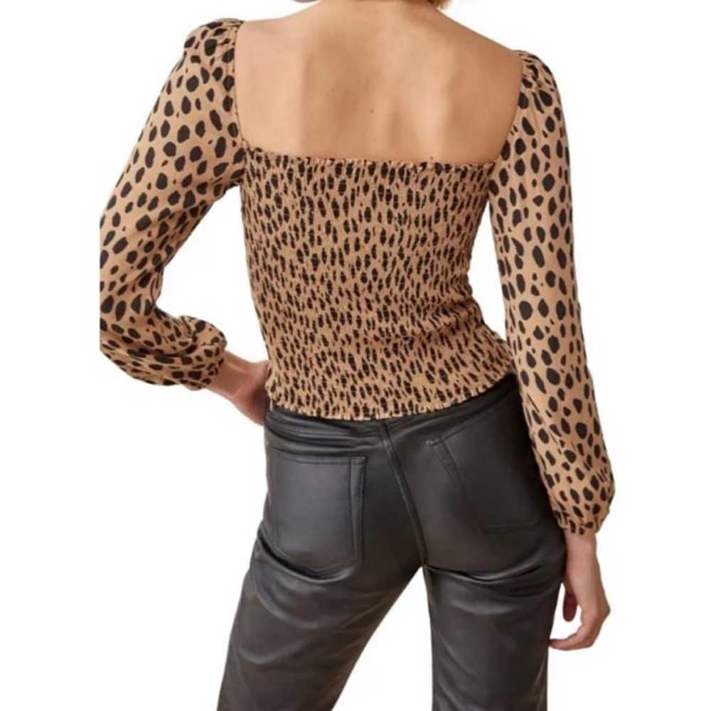 Reformation long sleeve animal print top size 10 - image 3