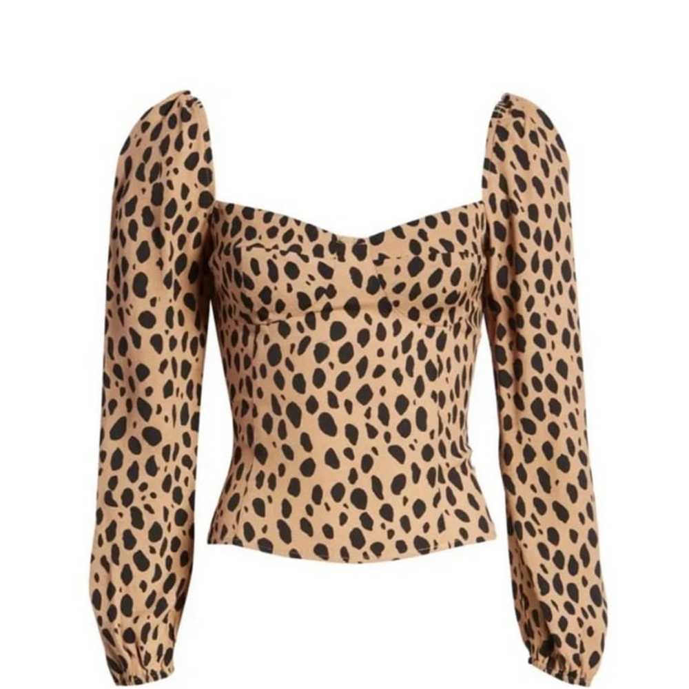Reformation long sleeve animal print top size 10 - image 9