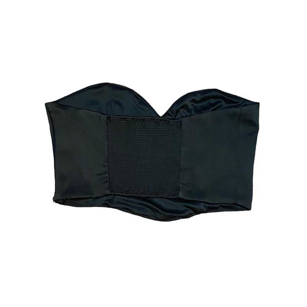 Vintage Black Paneled Silk Corset Top - image 2