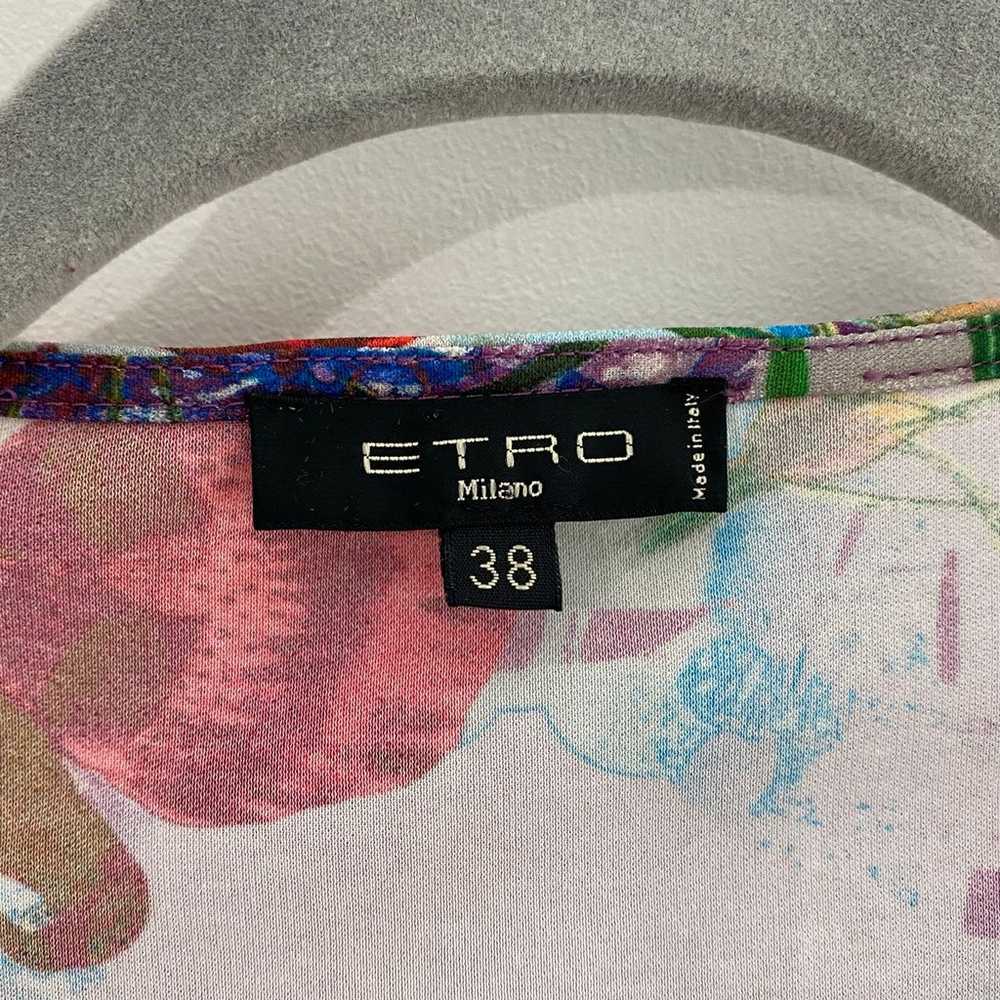 ETRO Milano Purple Multi-Color Print Sleeveless S… - image 2