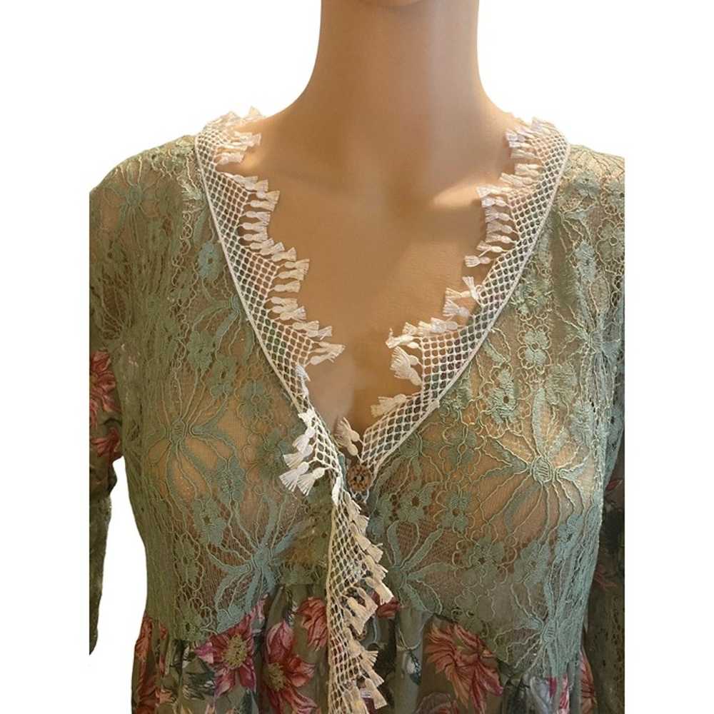 POL Woman's Crochet Lace Flutter Sleeve Kimono To… - image 3