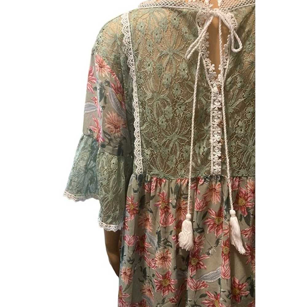 POL Woman's Crochet Lace Flutter Sleeve Kimono To… - image 9