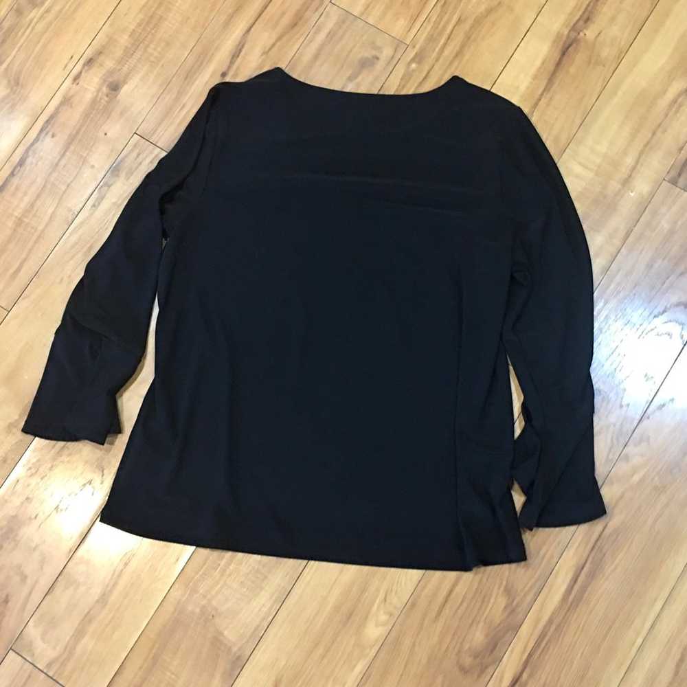 Anne Klein black gold accents blouse top shirt wo… - image 3