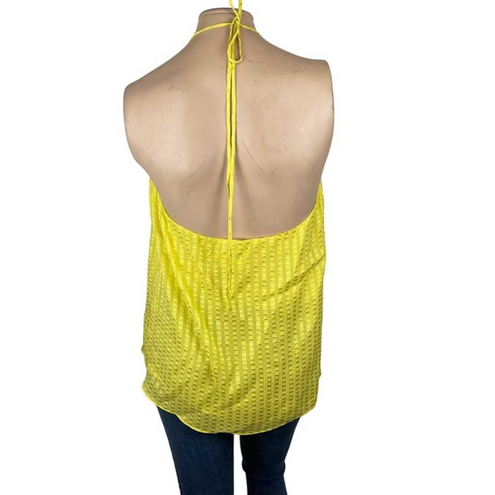 Milly New York Yellow Beaded Silk Halter Top Medi… - image 4