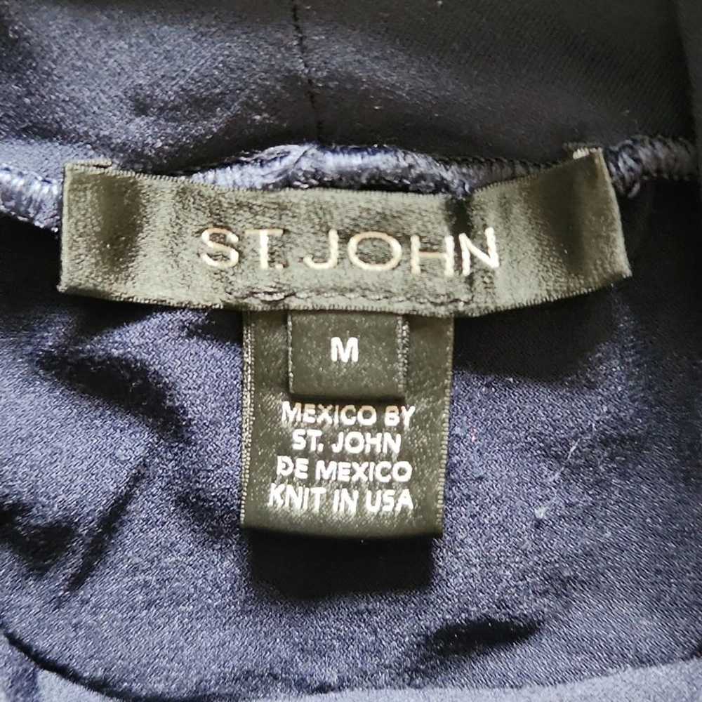 ST JOHN Navy Blue Knit Jersey Turtleneck Long Sle… - image 3