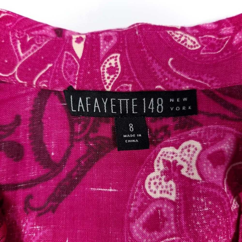 LAFAYETTE 148 Linen Long Sleeve Wrap Blouse in Fu… - image 6