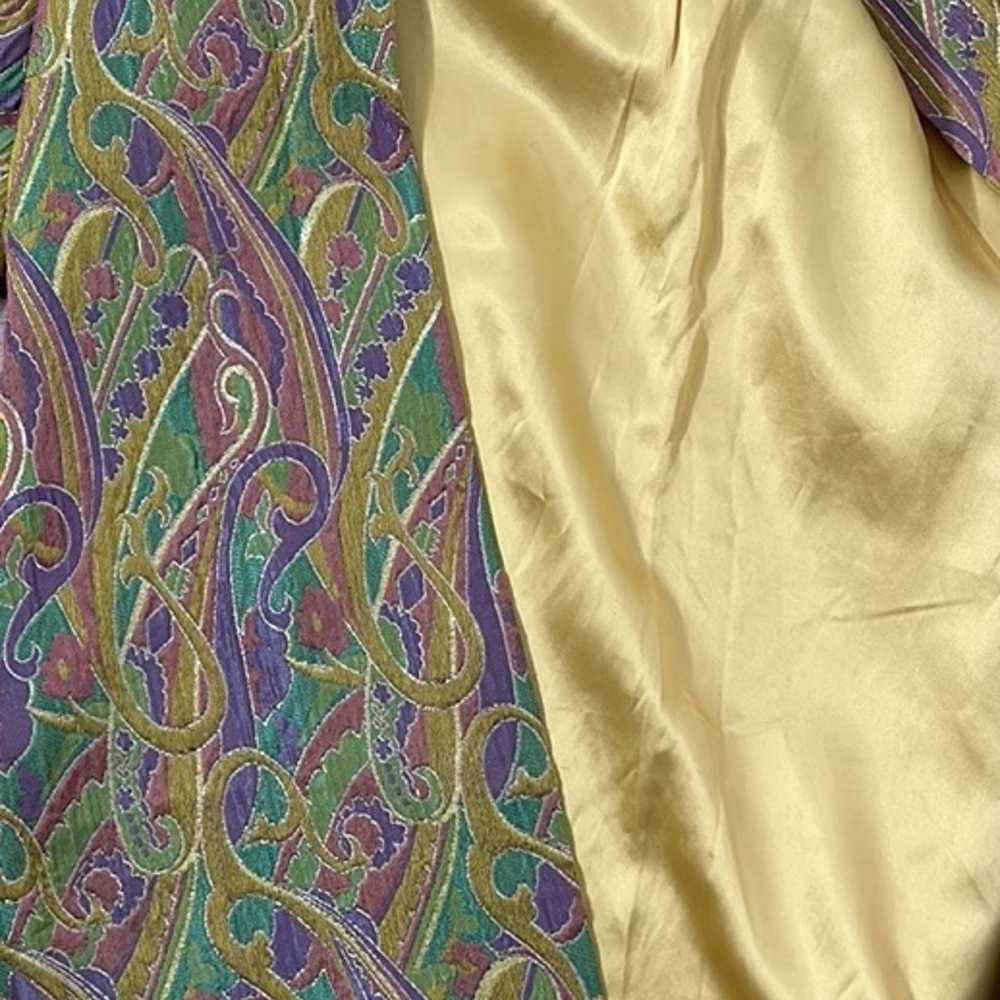 Vintage Pastel Rainbow Paisley Metallic Overcoat … - image 8