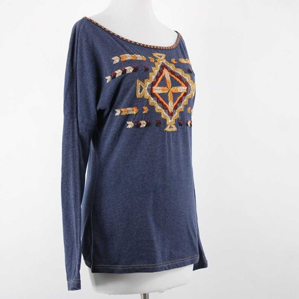 Double D Ranch Sz M Blue Multi Beaded Embroid Thu… - image 5