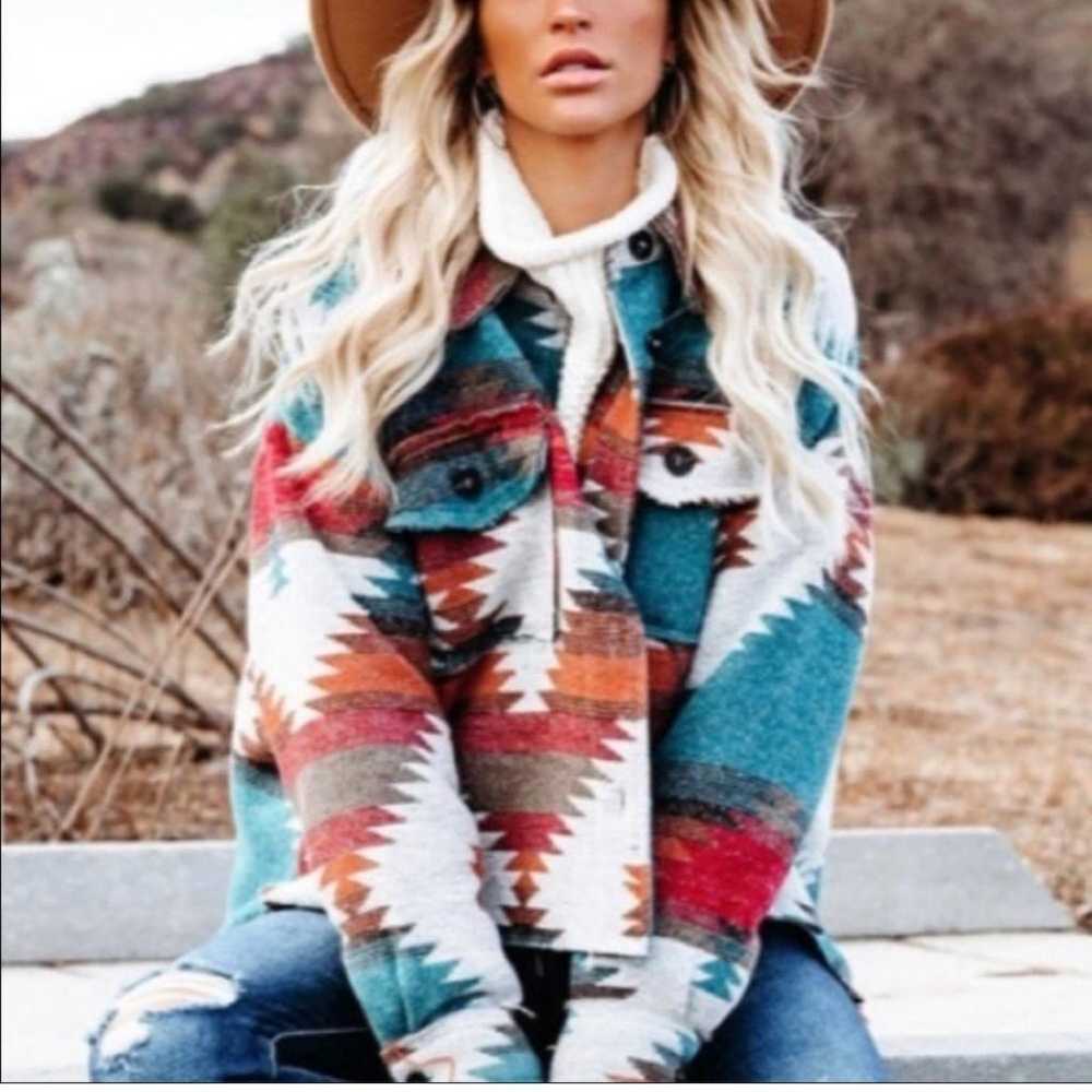 Aztec Yellowstone Distressed Flannel shacket - image 1