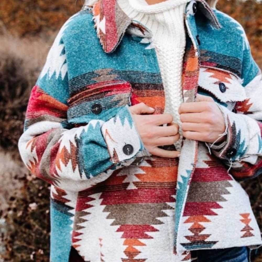Aztec Yellowstone Distressed Flannel shacket - image 2