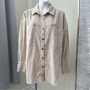 We The Free Baby Cord Buttondown Shirt Size L Wom… - image 1