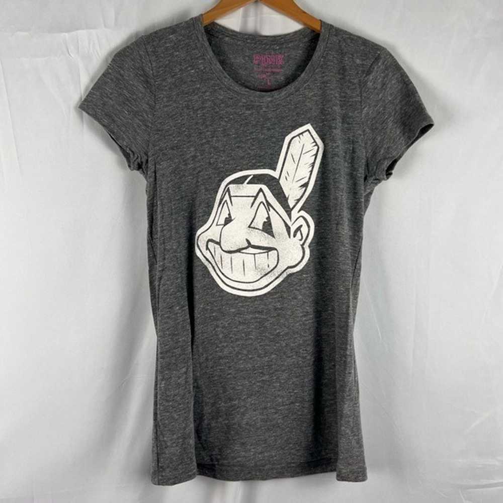 RARE PINK Chief Wahoo Cleveland Indians Tee - image 1