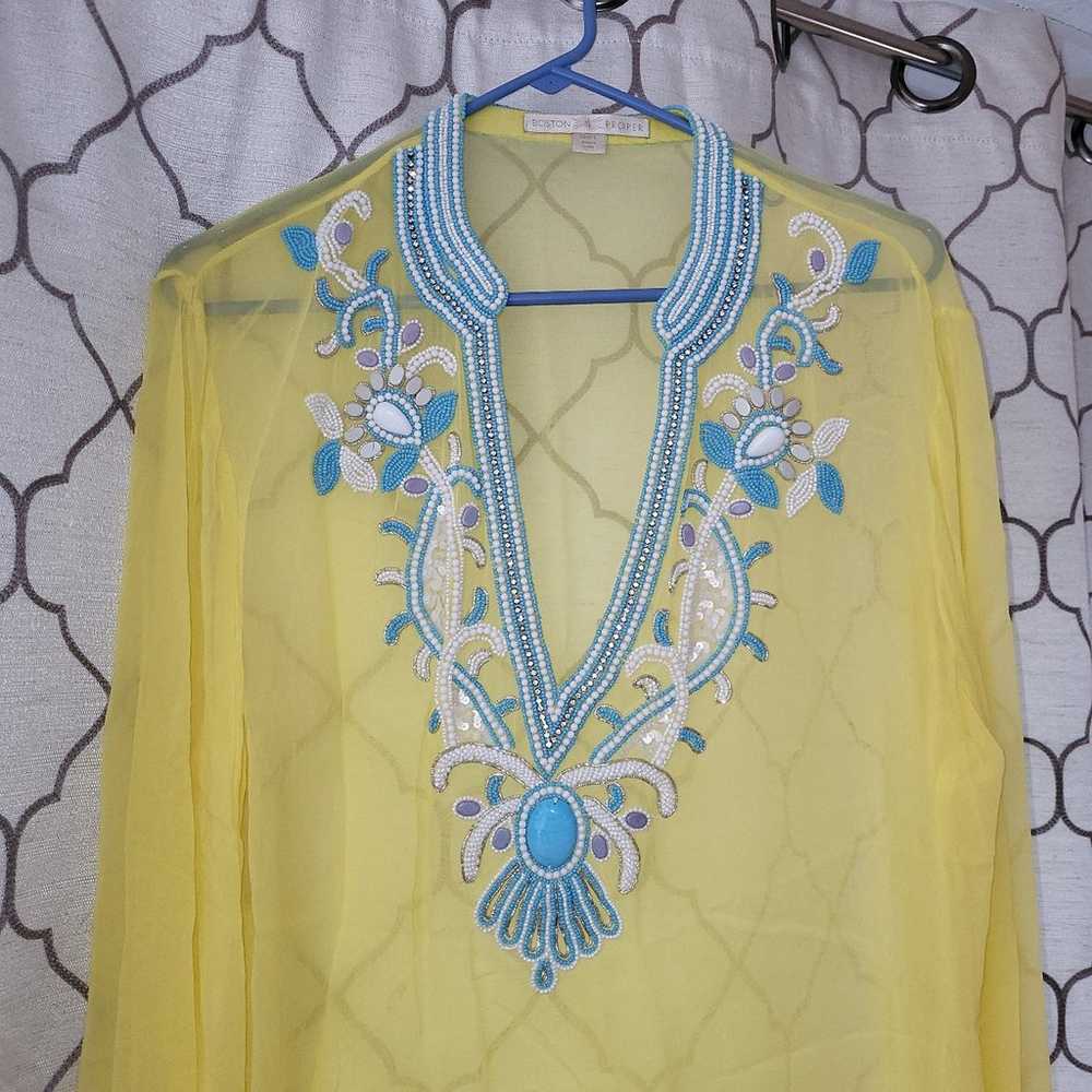 Gorgeous Turquoise Embroidered Blouse - image 1