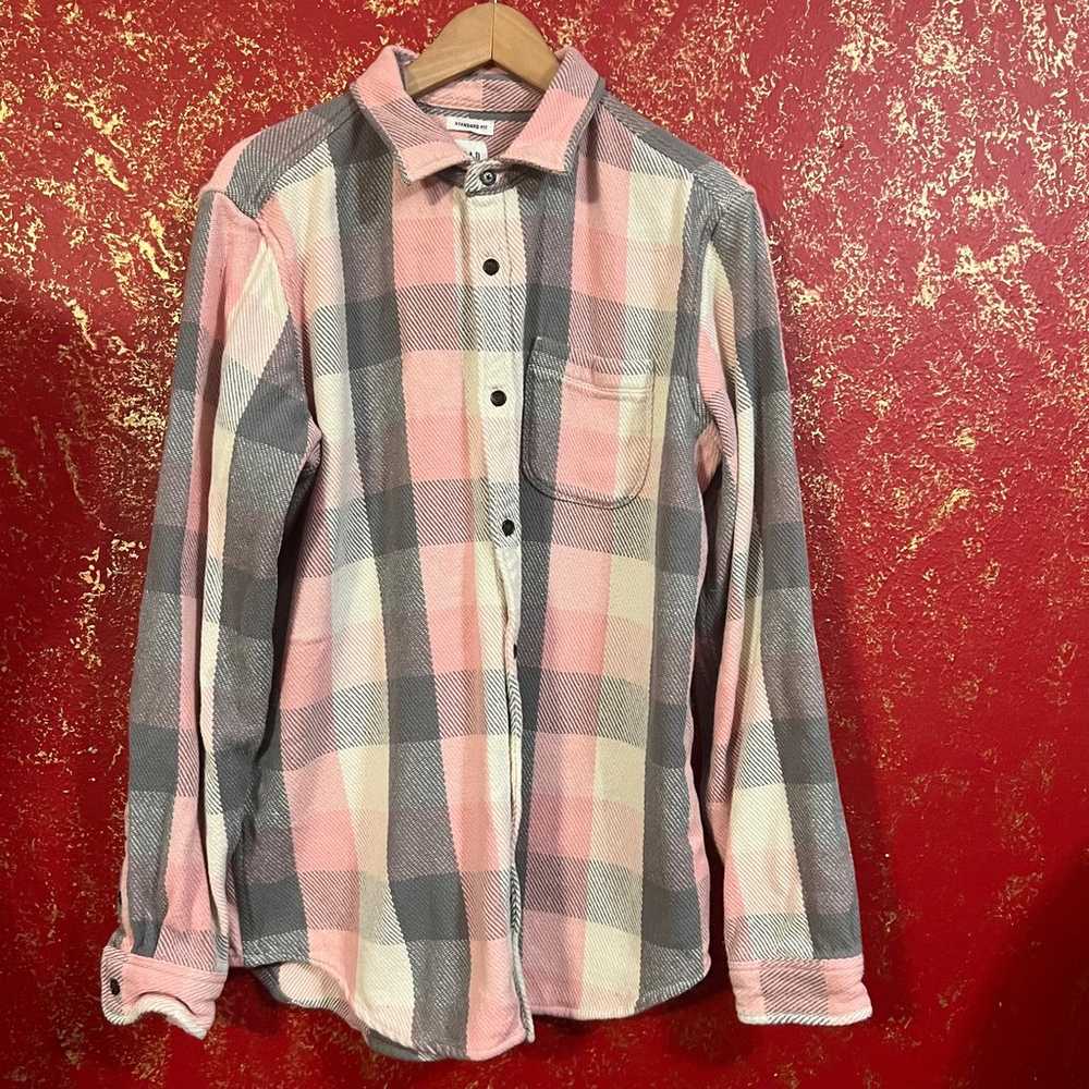 GAP Plaid Flannel Pink Barbie Core Top Heavy Shir… - image 5