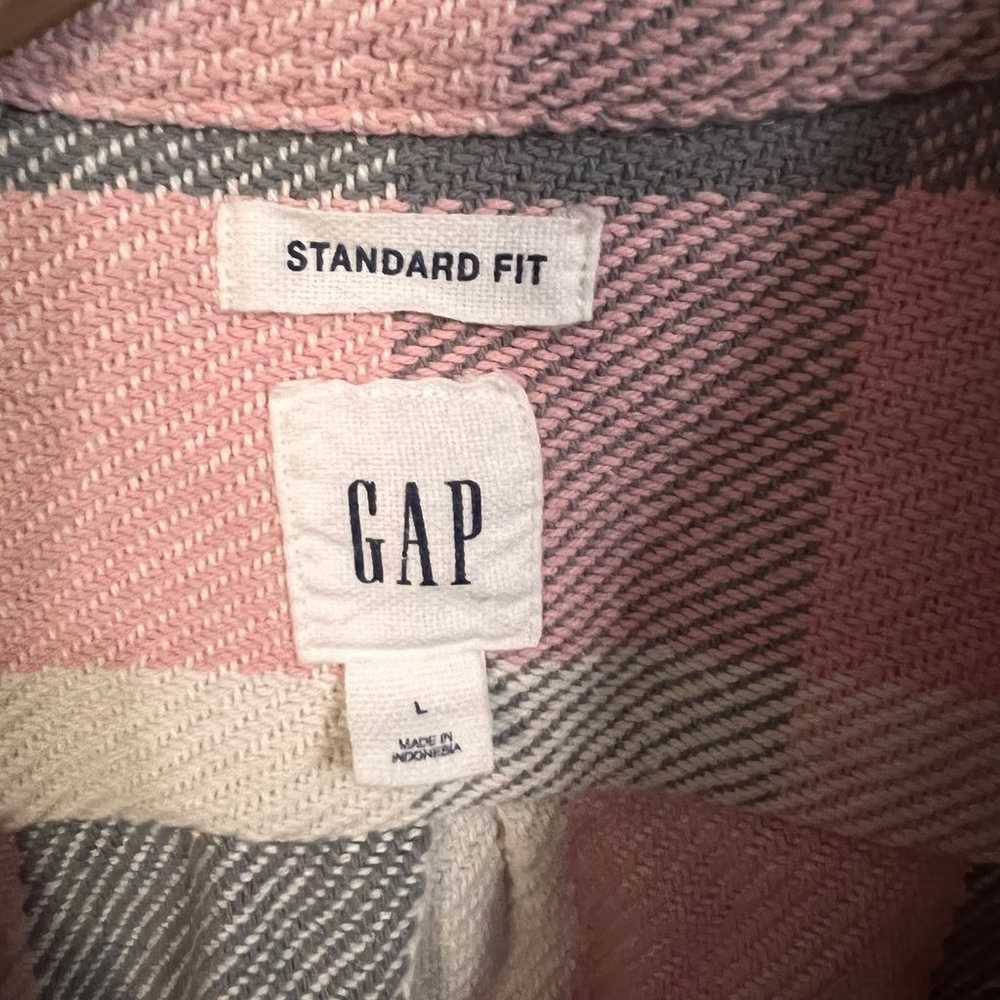 GAP Plaid Flannel Pink Barbie Core Top Heavy Shir… - image 9