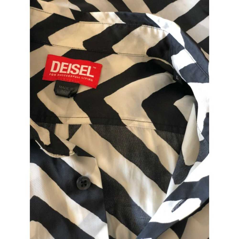 Diesel Womens Rayon Collared Button Down Striped … - image 9