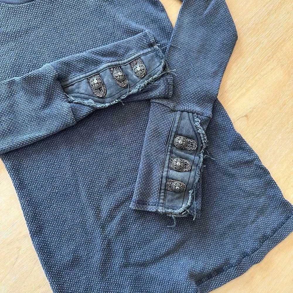 RARE Free People Gray Moto Motor Cuff Thermal But… - image 5