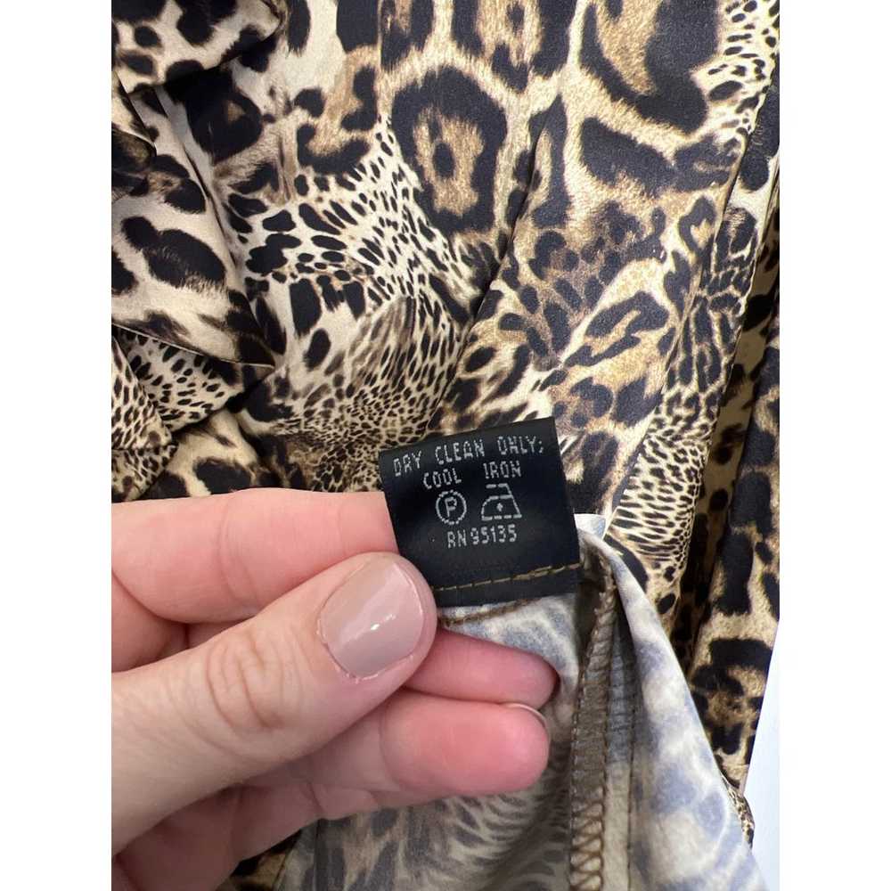 Lafayette 148 100% Silk Animal Print Blouse Size … - image 4