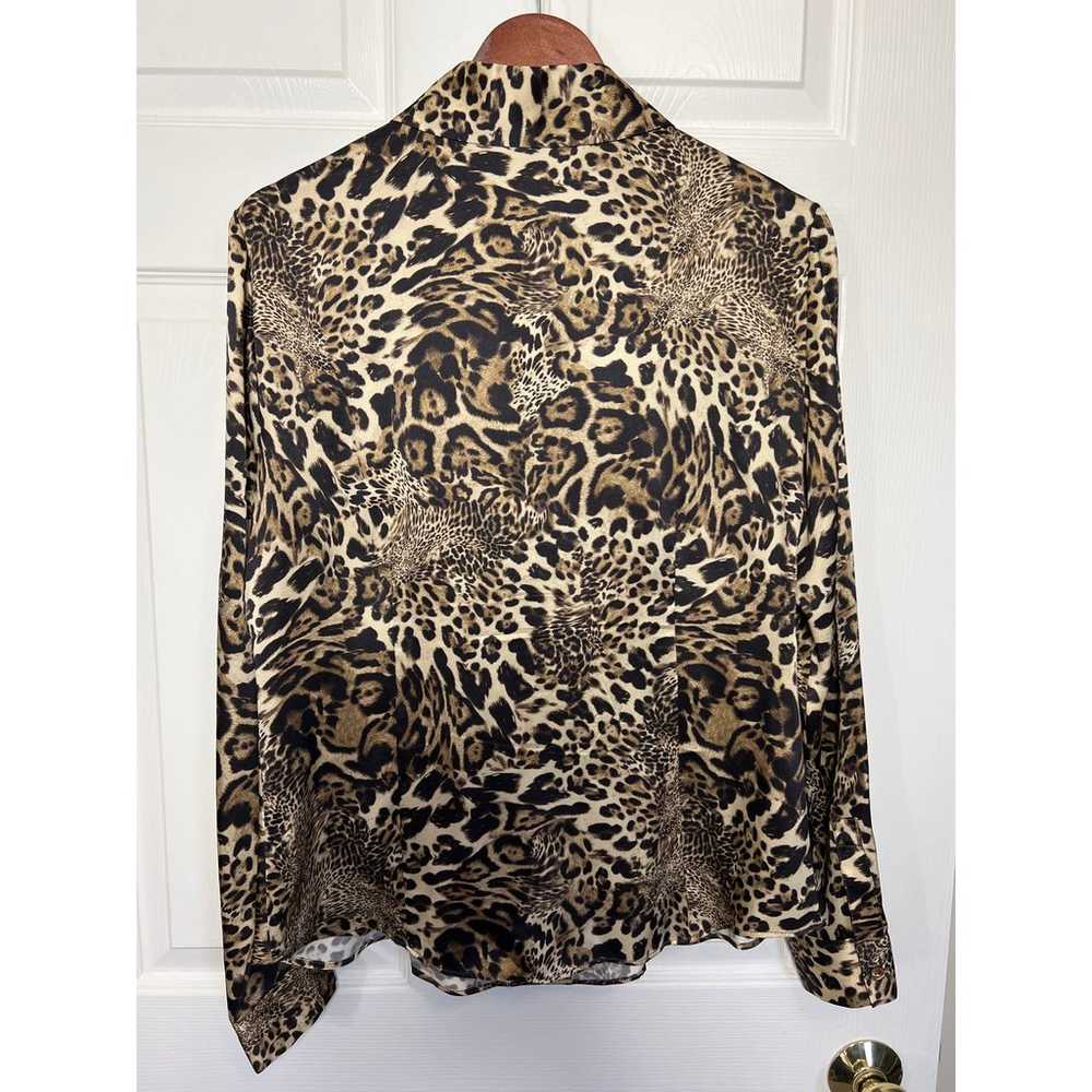 Lafayette 148 100% Silk Animal Print Blouse Size … - image 5