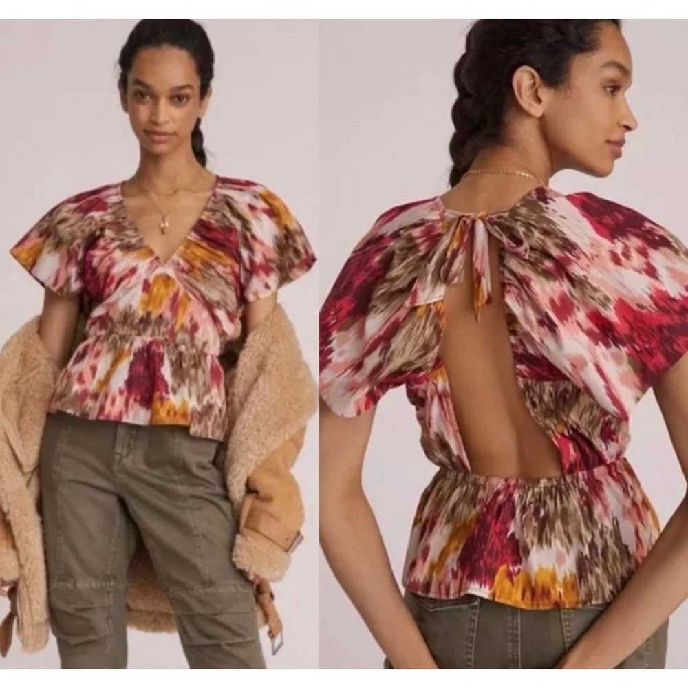 Anthropologie Love The Label Painterly Open-Back … - image 1