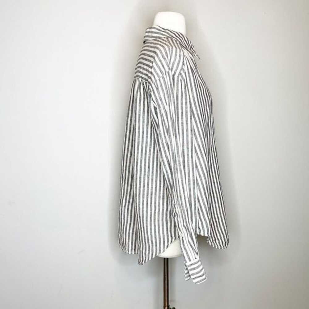 Trina Turk L Large Out of Office Striped Linen Bl… - image 4