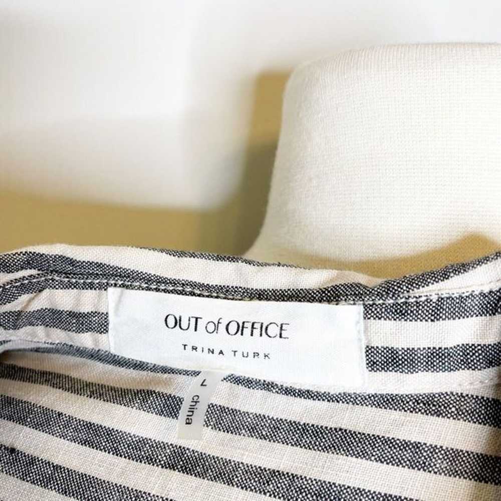 Trina Turk L Large Out of Office Striped Linen Bl… - image 6