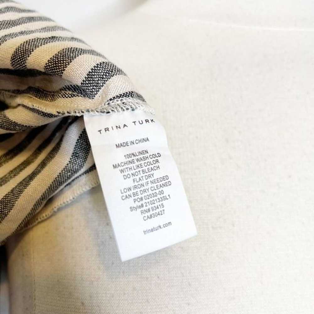 Trina Turk L Large Out of Office Striped Linen Bl… - image 7