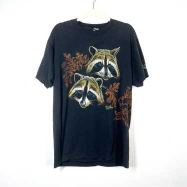 VINTAGE 1989 Racoon New Hampshire Nature Graphic … - image 1